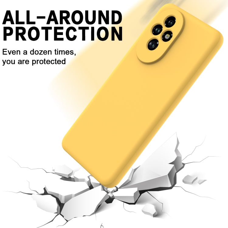 For Honor 200 Solid Color Liquid Silicone Dropproof Full Coverage Phone Case(Yellow)