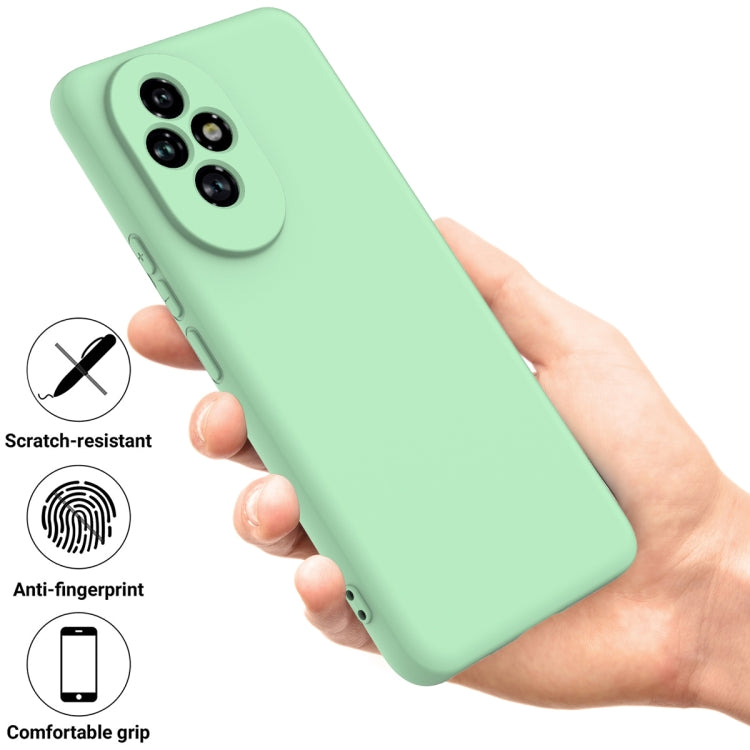 For Honor 200 Solid Color Liquid Silicone Dropproof Full Coverage Phone Case(Green)