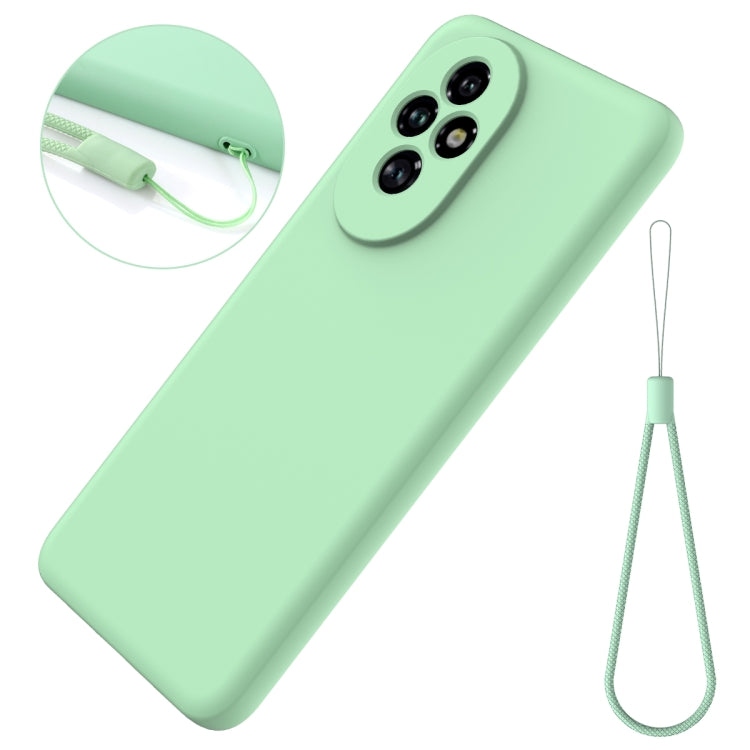 For Honor 200 Solid Color Liquid Silicone Dropproof Full Coverage Phone Case(Green)
