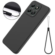 For Honor X6b 4G Solid Color Liquid Silicone Dropproof Full Coverage Phone Case(Black)