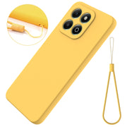 For Honor X6b 4G Solid Color Liquid Silicone Dropproof Full Coverage Phone Case(Yellow)