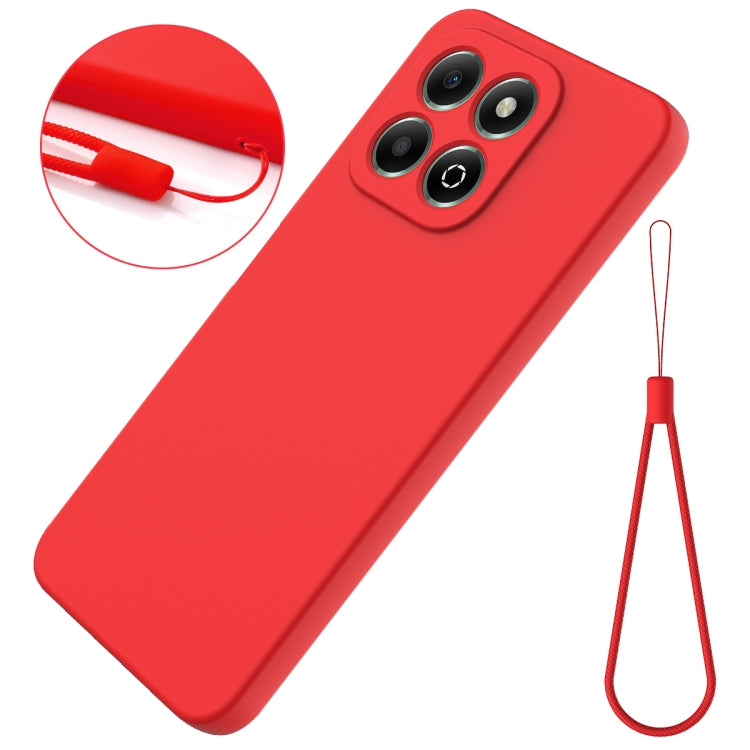 For Honor X6b 4G Solid Color Liquid Silicone Dropproof Full Coverage Phone Case(Red)
