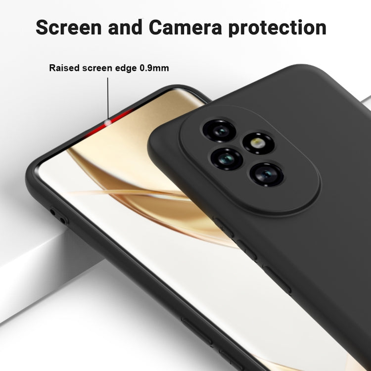 For Honor 200 Pro Solid Color Liquid Silicone Dropproof Full Coverage Phone Case(Black)