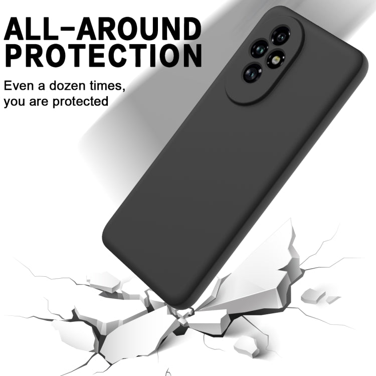 For Honor 200 Pro Solid Color Liquid Silicone Dropproof Full Coverage Phone Case(Black)
