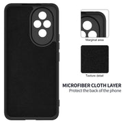 For Honor 200 Pro Solid Color Liquid Silicone Dropproof Full Coverage Phone Case(Black)