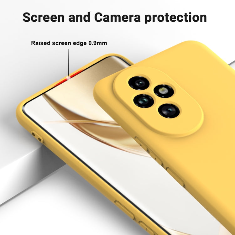 For Honor 200 Pro Solid Color Liquid Silicone Dropproof Full Coverage Phone Case(Yellow)