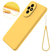 For Honor 200 Pro Solid Color Liquid Silicone Dropproof Full Coverage Phone Case(Yellow)
