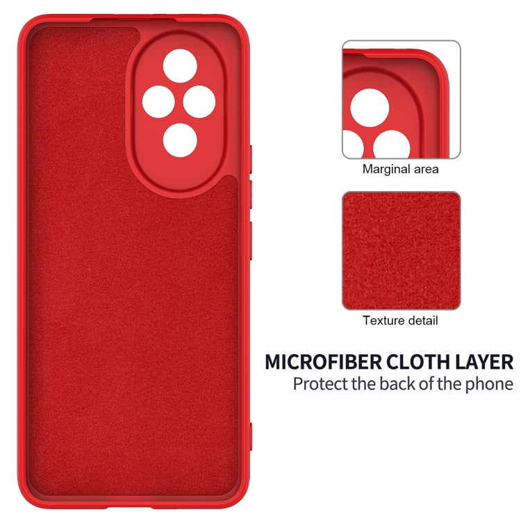 For Honor 200 Pro Solid Color Liquid Silicone Dropproof Full Coverage Phone Case(Red)