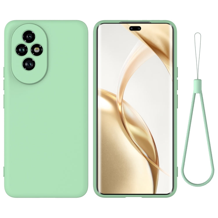 For Honor 200 Pro Solid Color Liquid Silicone Dropproof Full Coverage Phone Case(Green)