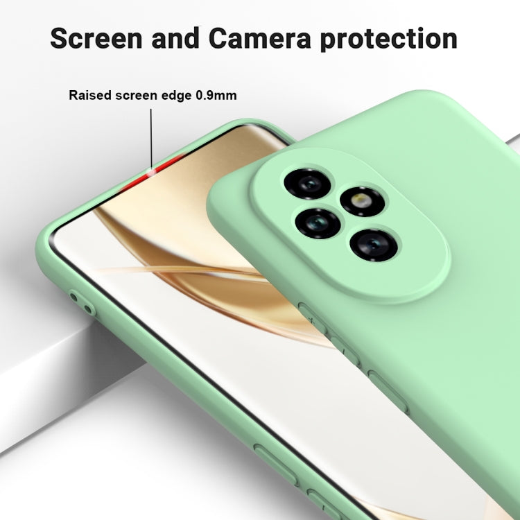 For Honor 200 Pro Solid Color Liquid Silicone Dropproof Full Coverage Phone Case(Green)