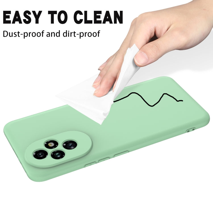 For Honor 200 Pro Solid Color Liquid Silicone Dropproof Full Coverage Phone Case(Green)