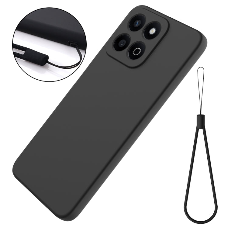 For Honor 200 Smart Solid Color Liquid Silicone Dropproof Full Coverage Phone Case(Black)