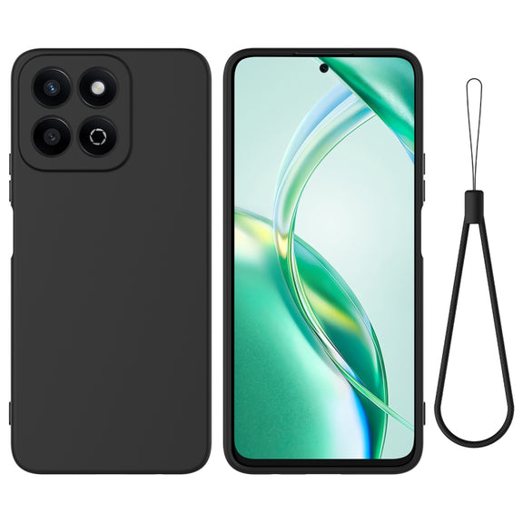 For Honor 200 Smart Solid Color Liquid Silicone Dropproof Full Coverage Phone Case(Black)