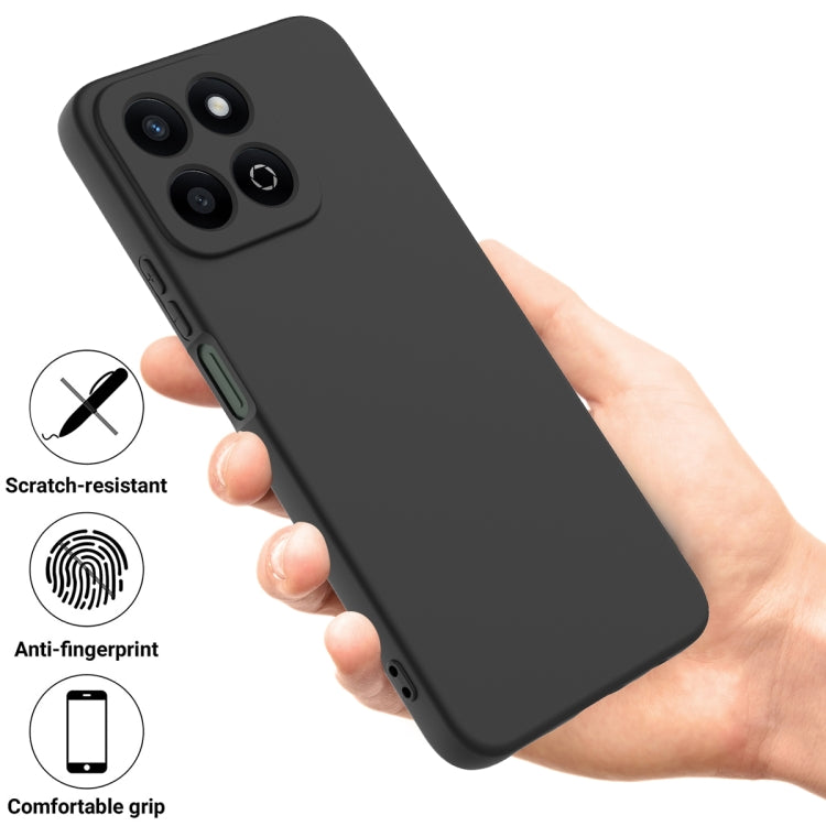 For Honor X7c / Play 200 Plus Solid Color Liquid Silicone Dropproof Full Coverage Phone Case(Black)