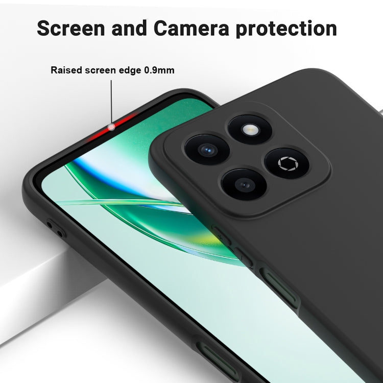 For Honor X7c / Play 200 Plus Solid Color Liquid Silicone Dropproof Full Coverage Phone Case(Black)