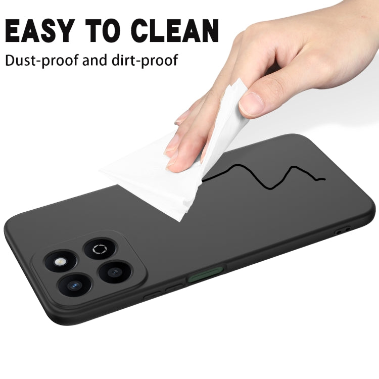 For Honor X7c / Play 200 Plus Solid Color Liquid Silicone Dropproof Full Coverage Phone Case(Black)