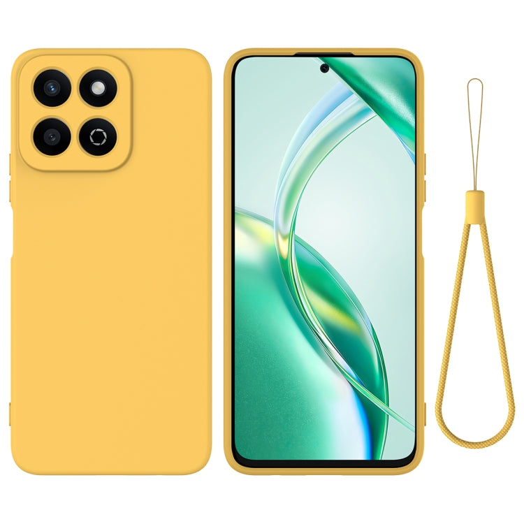 For Honor X7c / Play 200 Plus Solid Color Liquid Silicone Dropproof Full Coverage Phone Case(Yellow)