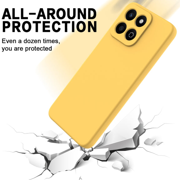 For Honor X7c / Play 200 Plus Solid Color Liquid Silicone Dropproof Full Coverage Phone Case(Yellow)