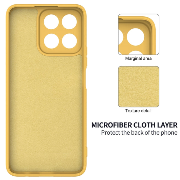 For Honor X7c / Play 200 Plus Solid Color Liquid Silicone Dropproof Full Coverage Phone Case(Yellow)