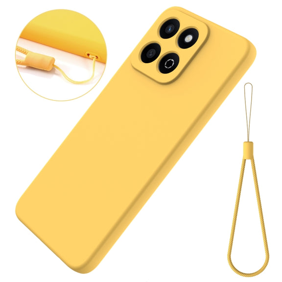 For Honor X7c / Play 200 Plus Solid Color Liquid Silicone Dropproof Full Coverage Phone Case(Yellow)