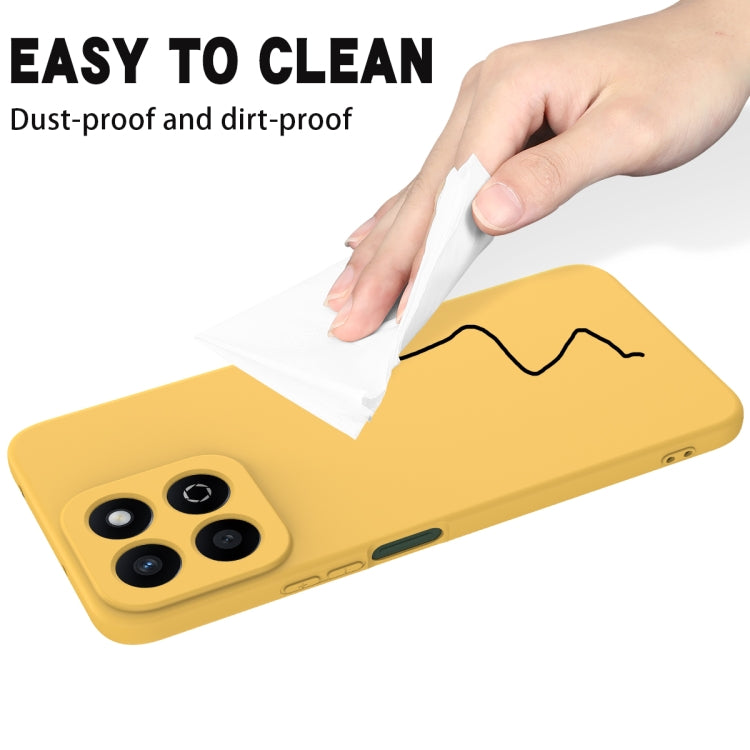 For Honor X7c / Play 200 Plus Solid Color Liquid Silicone Dropproof Full Coverage Phone Case(Yellow)