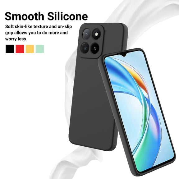For Honor X5b / X5b Plus Solid Color Liquid Silicone Dropproof Full Coverage Phone Case(Black)