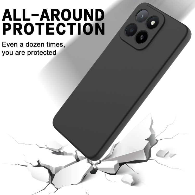 For Honor X5b / X5b Plus Solid Color Liquid Silicone Dropproof Full Coverage Phone Case(Black)