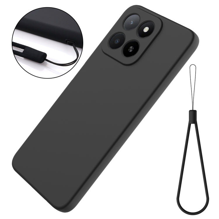 For Honor X5b / X5b Plus Solid Color Liquid Silicone Dropproof Full Coverage Phone Case(Black)