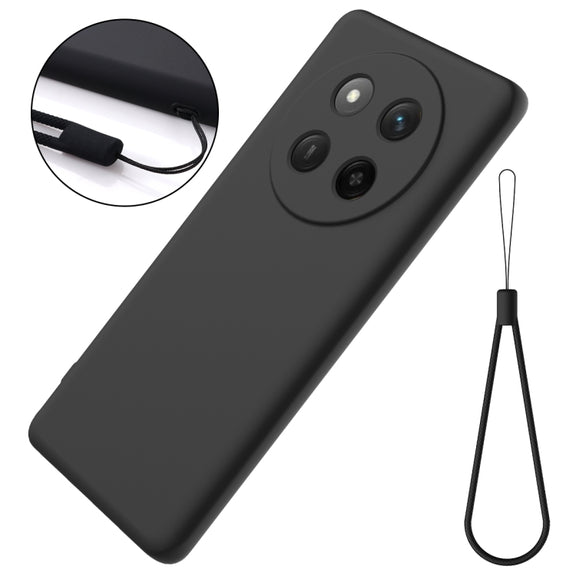 For Honor X60 Pro Solid Color Liquid Silicone Dropproof Full Coverage Phone Case(Black)
