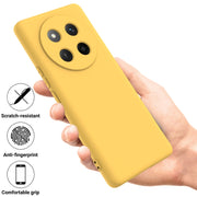 For Honor X60 Pro Solid Color Liquid Silicone Dropproof Full Coverage Phone Case(Yellow)