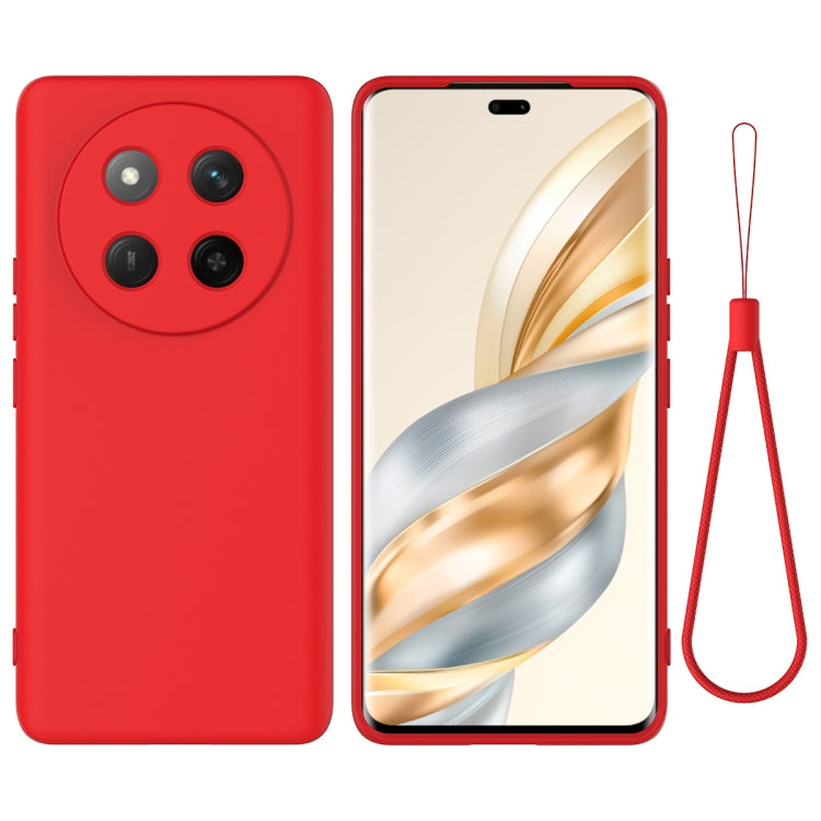 For Honor X60 Pro Solid Color Liquid Silicone Dropproof Full Coverage Phone Case(Red)