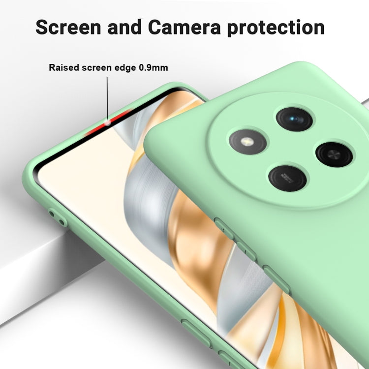 For Honor X60 Pro Solid Color Liquid Silicone Dropproof Full Coverage Phone Case(Green)