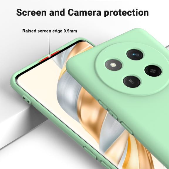For Honor X60 Pro Solid Color Liquid Silicone Dropproof Full Coverage Phone Case(Green)