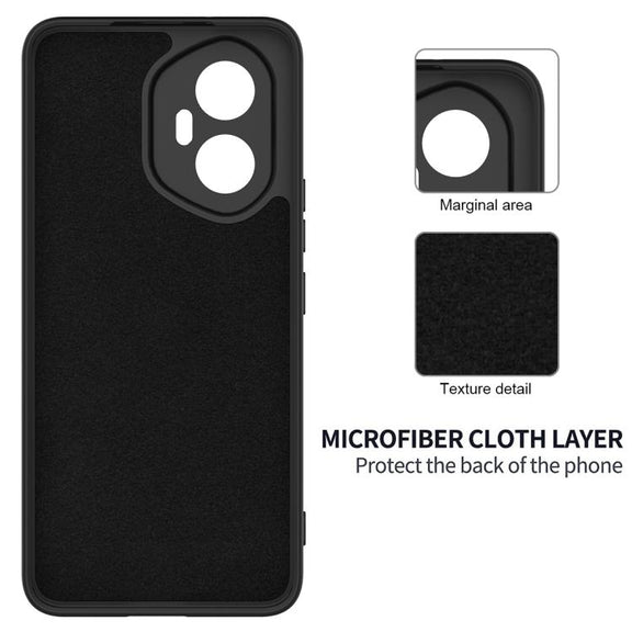 For Honor 300 Solid Color Liquid Silicone Dropproof Full Coverage Phone Case(Black)