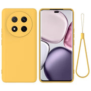 For Honor Magic7 Lite Solid Color Liquid Silicone Dropproof Full Coverage Phone Case(Yellow)