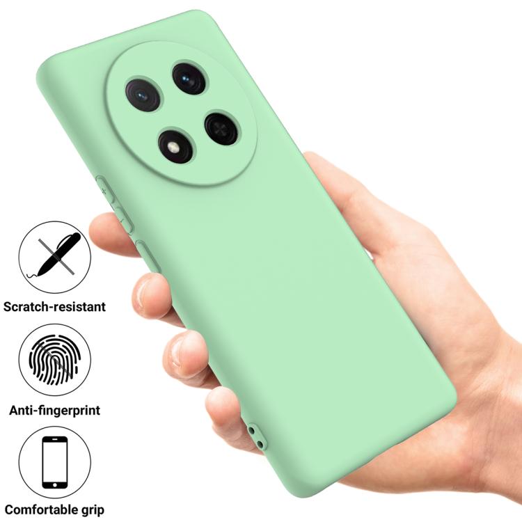 For Honor Magic7 Lite Solid Color Liquid Silicone Dropproof Full Coverage Phone Case(Green)