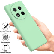 For Honor Magic7 Lite Solid Color Liquid Silicone Dropproof Full Coverage Phone Case(Green)