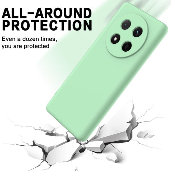 For Honor Magic7 Lite Solid Color Liquid Silicone Dropproof Full Coverage Phone Case(Green)