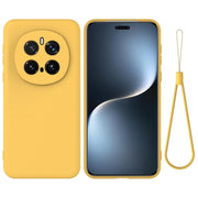 For Honor Magic7 Pro Solid Color Liquid Silicone Dropproof Full Coverage Phone Case(Yellow)