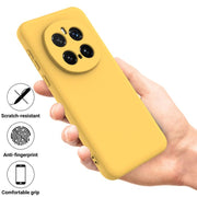 For Honor Magic7 Pro Solid Color Liquid Silicone Dropproof Full Coverage Phone Case(Yellow)