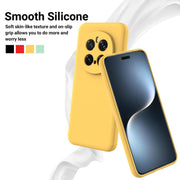 For Honor Magic7 Pro Solid Color Liquid Silicone Dropproof Full Coverage Phone Case(Yellow)