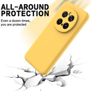 For Honor Magic7 Pro Solid Color Liquid Silicone Dropproof Full Coverage Phone Case(Yellow)