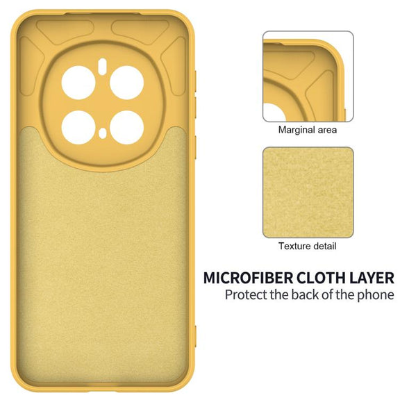 For Honor Magic7 Pro Solid Color Liquid Silicone Dropproof Full Coverage Phone Case(Yellow)