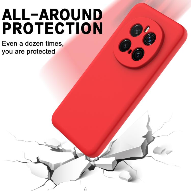 For Honor Magic7 Pro Solid Color Liquid Silicone Dropproof Full Coverage Phone Case(Red)