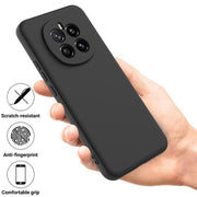 For Honor Magic7 Solid Color Liquid Silicone Dropproof Full Coverage Phone Case(Black)