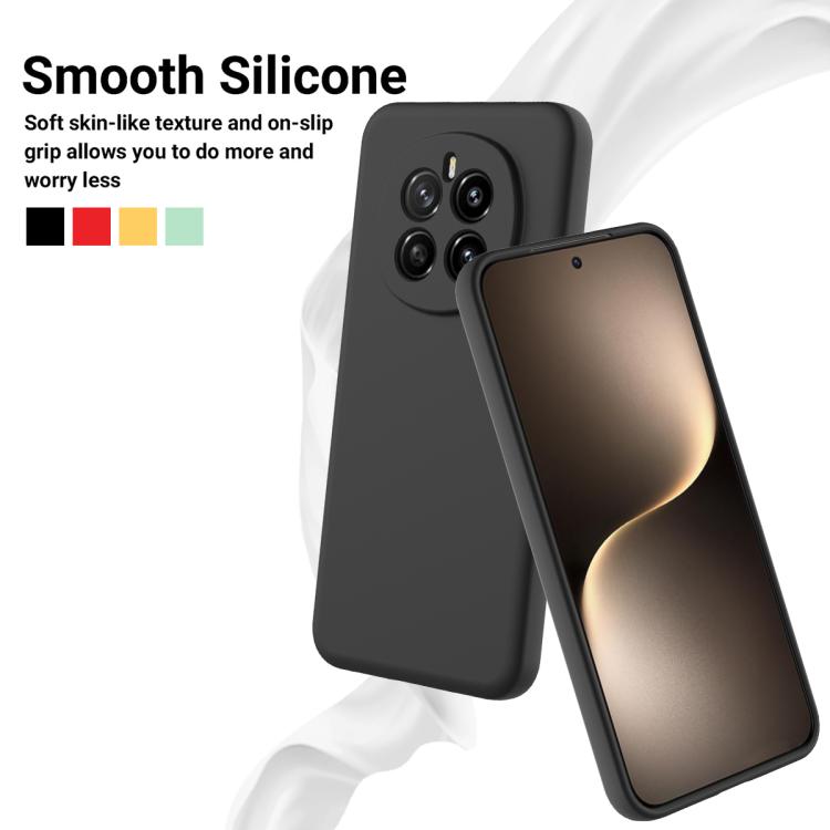 For Honor Magic7 Solid Color Liquid Silicone Dropproof Full Coverage Phone Case(Black)
