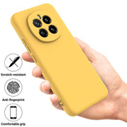 For Honor Magic7 Solid Color Liquid Silicone Dropproof Full Coverage Phone Case(Yellow)