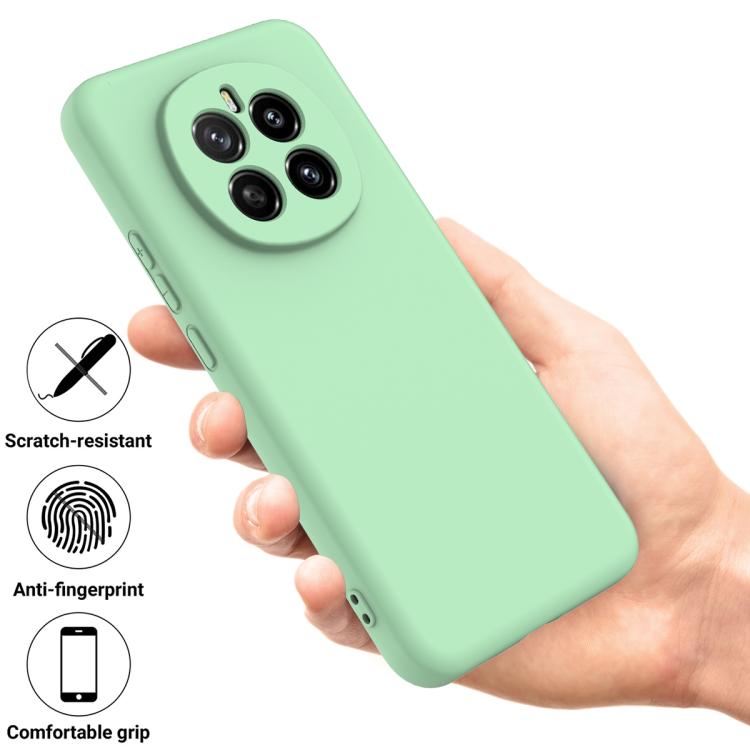 For Honor Magic7 Solid Color Liquid Silicone Dropproof Full Coverage Phone Case(Green)