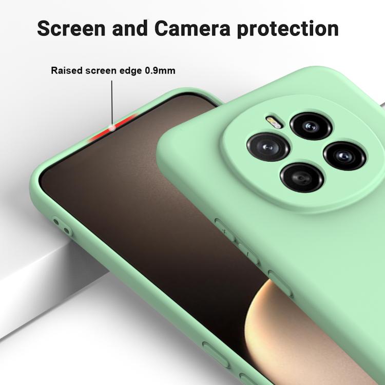 For Honor Magic7 Solid Color Liquid Silicone Dropproof Full Coverage Phone Case(Green)