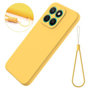 For Honor X8c 4G Solid Color Liquid Silicone Dropproof Full Coverage Phone Case(Yellow)